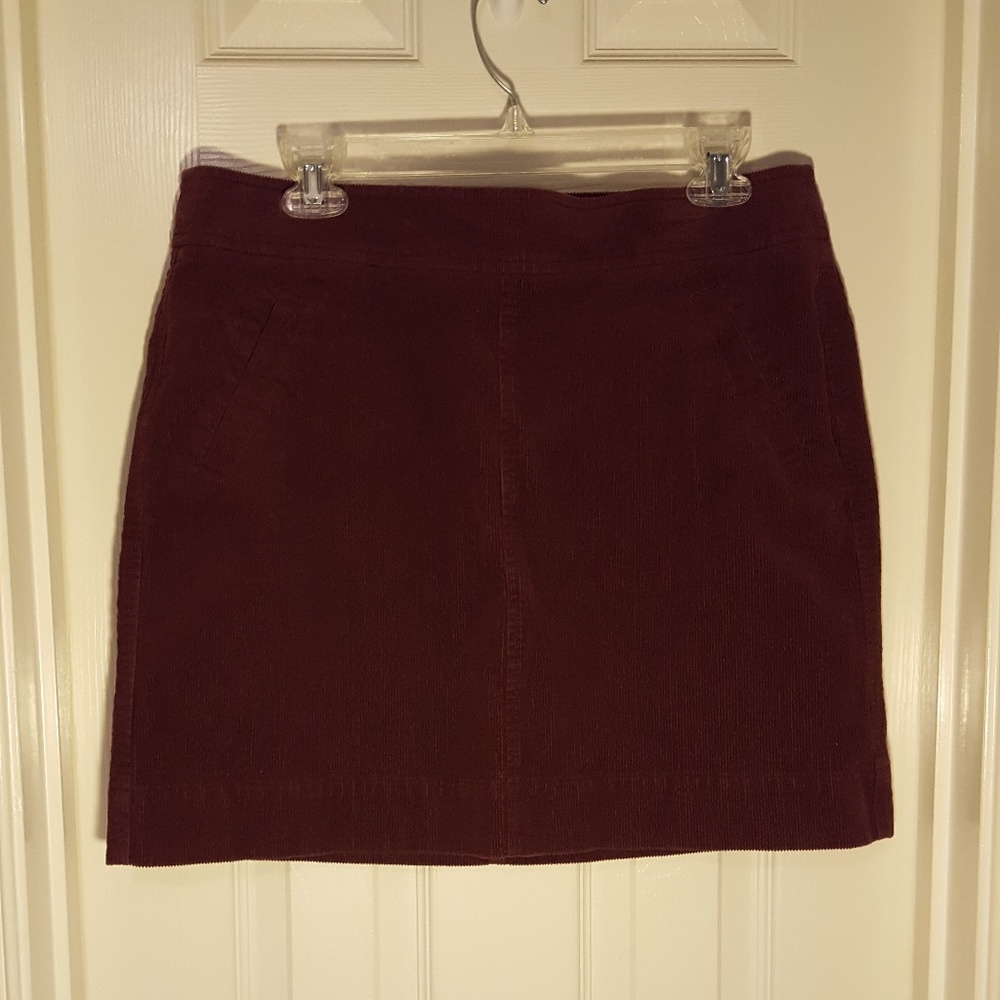 LOFT Corduroy Burgundy Mini Skirt